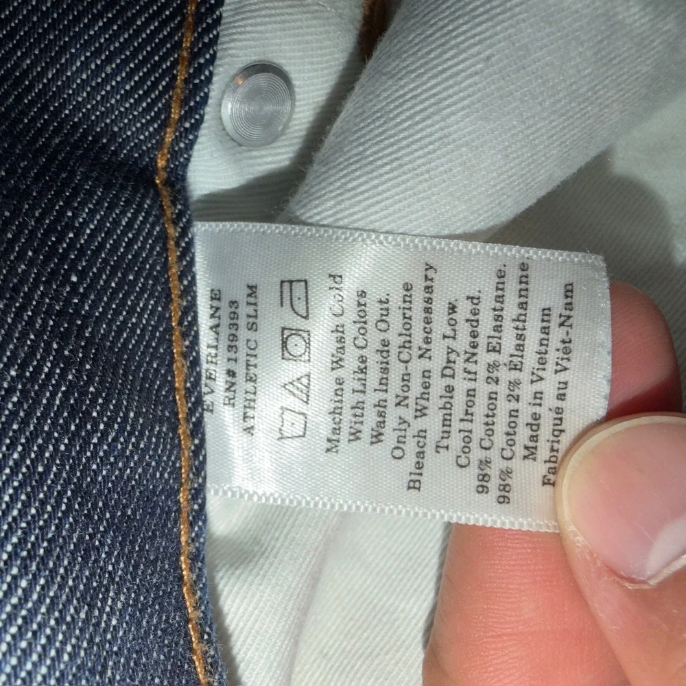 Everlane Athletic Slim Jeans Dark Wash Stretch Denim Mens 31x30